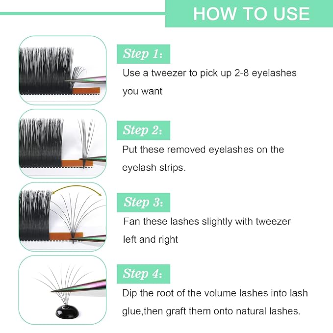 Easy Fan Volume Lashes D-0.05-9-16 Volume Lash Extensions Rapid Blooming Lashes .03 .05 .07 .10 Mega Flowering C D curl(D-0.05,9-16mix)