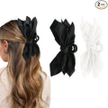 Bow Claw Clips Bow Hair Clips Black White 2PCS Big Hair Bows for Women Butterfly Styling Large Hair Clips for Thick Hair for Girls Hair Accessories for Teen