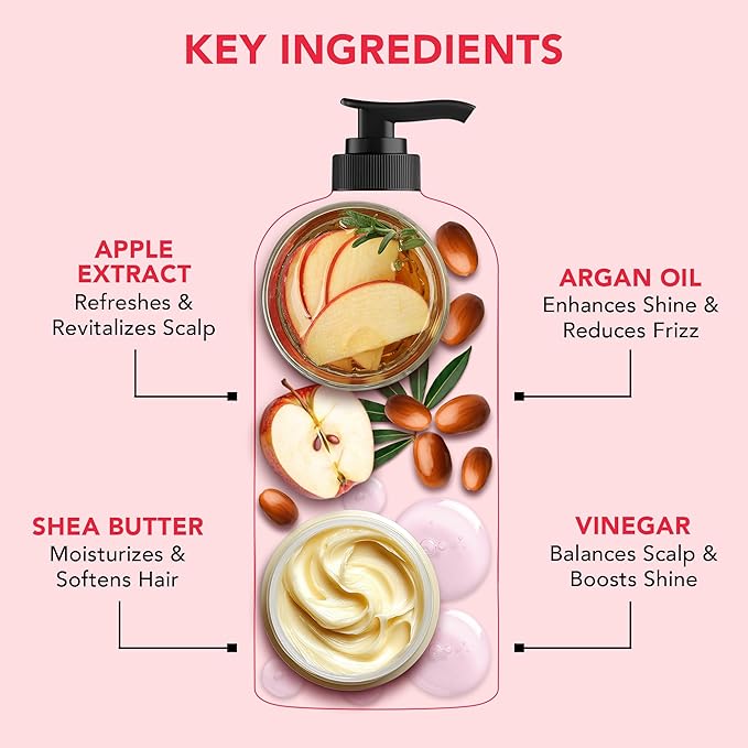 Botanic Hearth Apple Cider Vinegar Shampoo | Clarifying And Nourishing, Reduces Itchy Scalp, Dandruff & Frizz | Sulfate Free, For All Hair Types, Men And Women | 16 Fl Oz