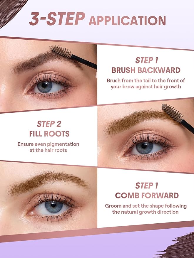 SHEGLAM Airy Tinted Volumizing Brow Mousse Eyebrow Cream Gel Highly Pigmented Shaping Filling Water Removal-Taupe