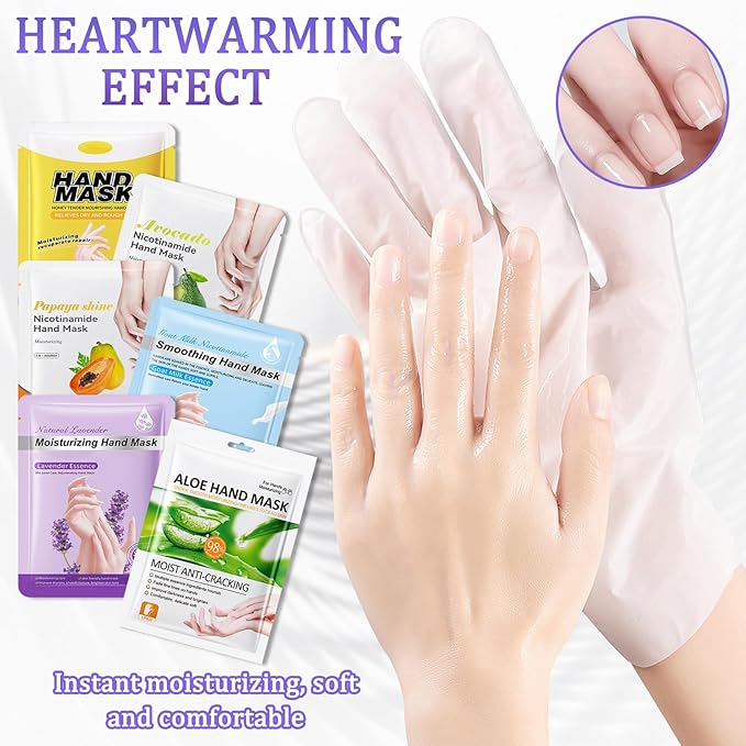 Hand Mask Moisturizing Gloves 6 Pack,Hydrating Hand Mask for Women,Soft Gloves for Dry Cracked Skin K