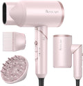 ANNLARY Hair Dryer with Comb | 1800W Blow Dryer with Diffuser for Curly Hair | Plasma Ionic Hairdryer for Frizz Control | Foldable & Protable Design for Travel | 6.5 ft ALCI Cord for Women and Men