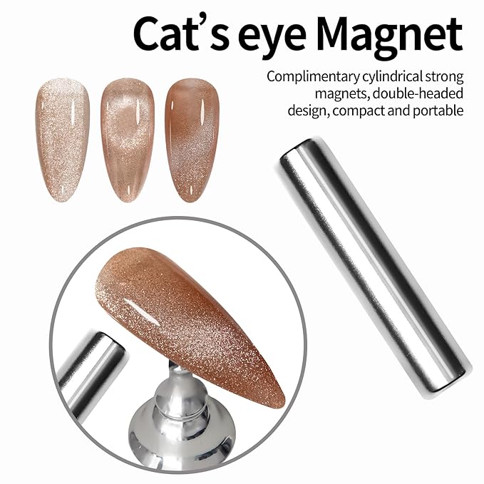 MAYCHAO 15ML Cat Eye Gel Nail Polish 1Pc Nude Gel Polish with Magnet Soak off Holographic Magnetic Nail Polish for Nail Art Manicure Salon DIY at Home, 0.5 OZ