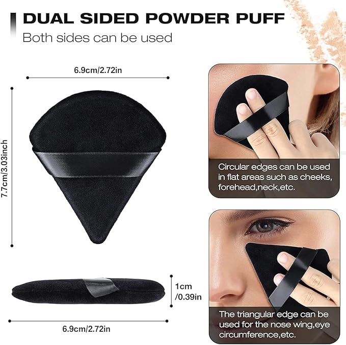 Powder Puff, Body Powder Puff, Extra-Large Powder Puff,Soft Powder Puffs for Body Powder,Triangle Makeup Puff