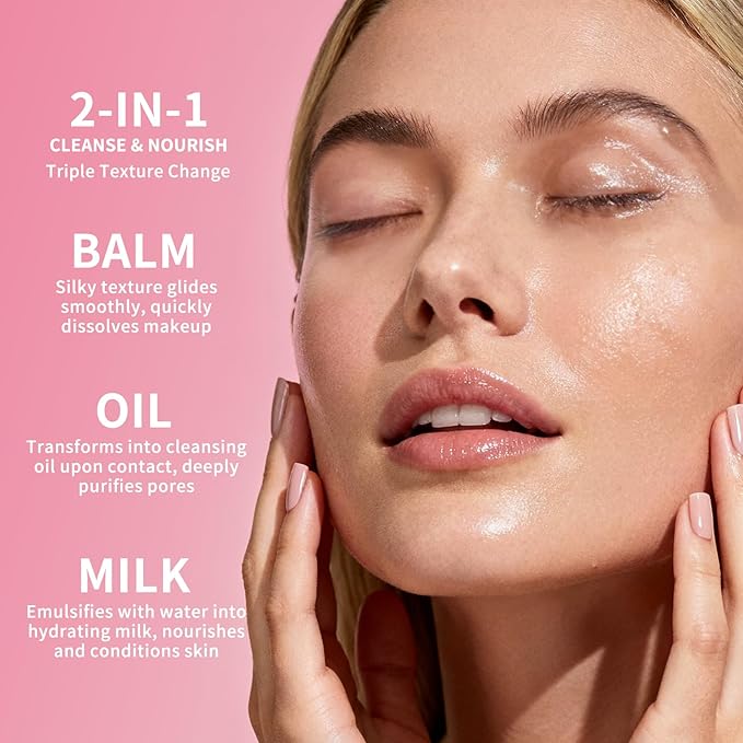 dewyhour Rose Makeup Remover Cleansing Balm – Melting Stubborn Waterproof Makeup, Hydrating One-Step Collagen Cleansing Oil & Facial Cleanser for All Skin Types | Vegan Korean Skincare 2.46 oz.