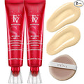 FV 2 Pack Dewy Liquid Foundation Makeup, Waterproof & Lightweight, Natural Finish with Medium Coverage, Hydrating Foundation for Dry and Normal Skin (Nourishing Ivory)