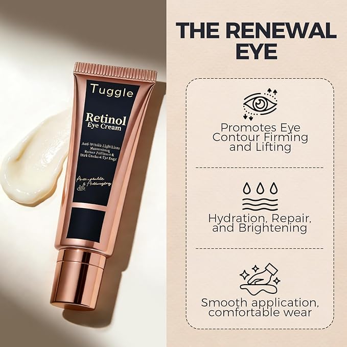 Retinol Under Eye Cream – Anti Aging Eye Cream for Puffiness and Bags Under Eyes & Wrinkles, Firming and Moisturizing, Gentle Formula for Men & Women to Reduce Fine Lines 0.7 Fl.Oz
