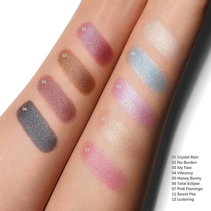 Oulac Shimmer White Cream Eyeshadow-Eye Primer| as Highlighter Waterproof & Long Lasting Blendable Glitter Eyeshadow Natural Color Eye Shadow for Women,Vegan 6g (01)