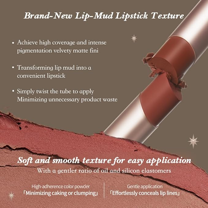 Flower Knows Little Angel Matte Lipstick,Super Soft & Ultra Silky Lip Mud Stick,Long Lasting & Moisturizing Vegan Lip Makeup for Girls&Women,Velvety Pink Finish(C04 Cupid)