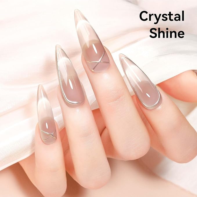 Nude Magnetic Cat Eye Gel Nail Polish Moonlight Nail Polish Smoothie Cateye UV Gel Polish with Magnetic Stick and Nail Lamp, 12ML