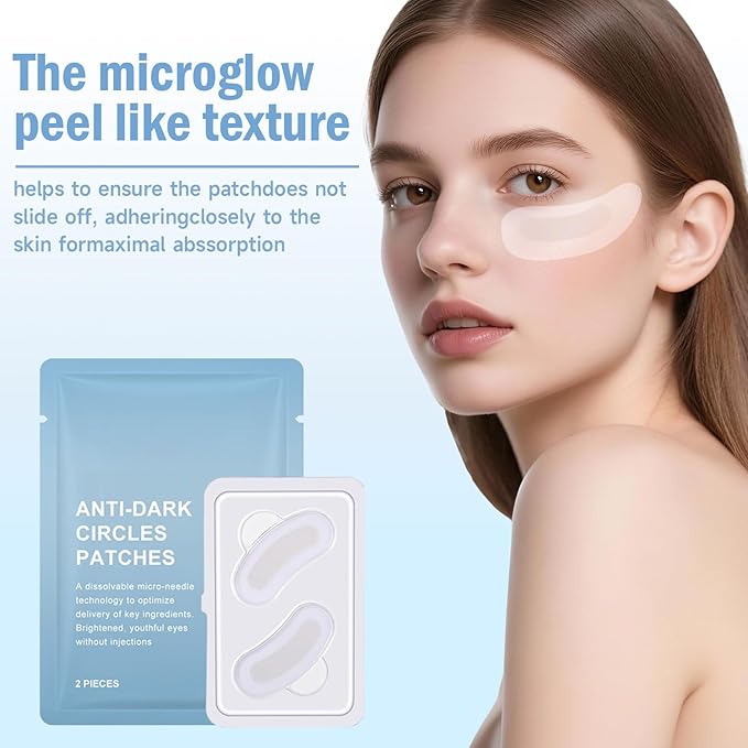 Dissolvable Microneedle Eye Patches for Dark Circles | 1 Pair | Under Eye Mask with Hyaluronic Acid & Retinol | Needle-Free Treatment for Puffiness & Fine Lines