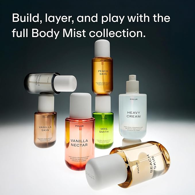 PHLUR Sweet Skin Trio ($78 Value) - Exclusive 3pc Travel Size Body Mist Set ft. Vanilla Skin, Heavy Cream, Caramel Skin (3 x 3 fl oz)