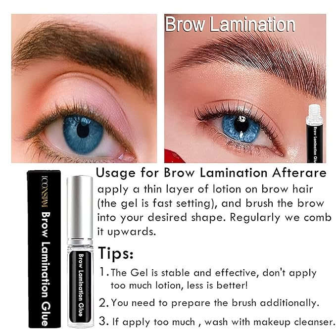 Brow Lamination Glue, Brow Fix Gel, Clear Eyebrow Lift Glue Tools Professional Brow Lifting, Strong Eye Brow Perm Adhesive Easy to Use Water-Based, More than 50 Applications