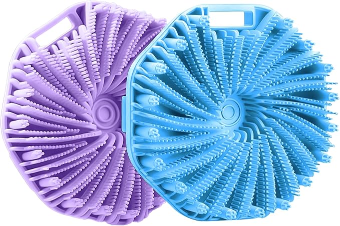 Silicone Body Scrubber for Shower, Shower Body Brush for Effective Showering Exfoliation and Gentle Massage Back Scrubber with Soft Bristles, Loofah Alternative for Sensitive Skin, Gift for Family