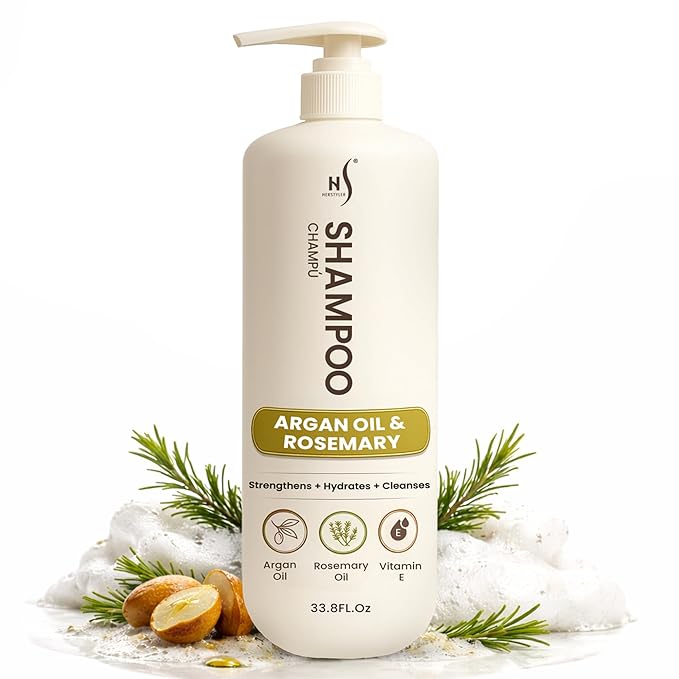 Herstyler Argan Oil Rosemary Mint Shampoo - Hydrating - Volumizing - Creates Rich Lather - Reduces Buildup - Moisturizing Shampoo for Dry, Damaged, Frizzy Hair - Suits Men and Women - 33.8 Fl. Oz
