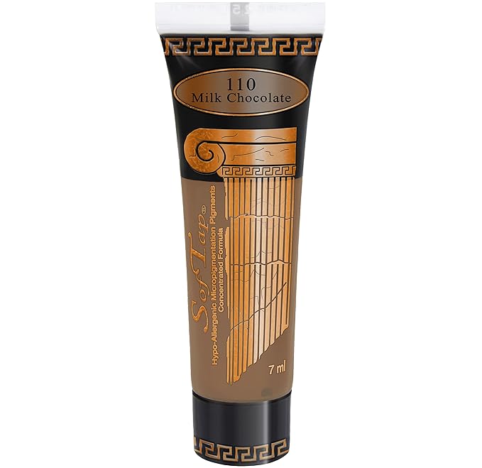 Microblading Ink for Eyebrows by SofTap® | Milk Chocolate – Light Warm Brown PMU Shading Pigment for Nano Brows, Machine & Hand Method | Carbon-Free Inorganic Permanent Makeup Ink