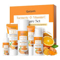 QUIYUM Skin Care Set, Turmeric Vitamin C Skincare Kits 5PCS - Beauty Facial Skin Care Routine Set Kit for Women, Dark Spot Remover for Face, Reduce Acne, Even Tone, Glow, Valentine's Day Birthday Gift