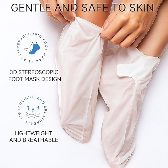 Goat Milk Foot Peel Mask (6 Pack), Exfoliating Foot Mask for Dry Cracked Feet, Dead Skin Callus Remover, Foot Exfoliator for Baby Soft Feet (Goat Milk)