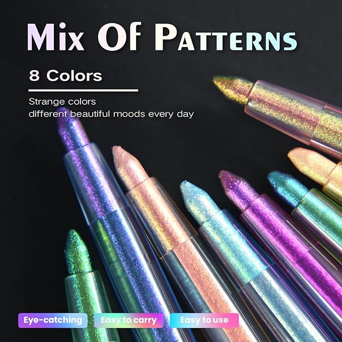 Multichrome Eyeliner Gel Pencil,Waterproof Long-Lasting Vegan Cruelty Free Eye Liner,Shifting Colors Eyeliner Pen (#307, 0.01 Ounce)