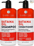 Batana Oil Shampoo and Conditioner Set - Thickening Hair Products for Women and Men - For Strengthening and Volumizing Fine and Thinning Hair - Sulfate Free with Biotin and Keratin for a Fuller Look