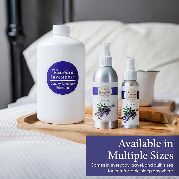 Victoria's Lavender Linen Spray - Aromatherapy Pillow Mist & Linen Spray for Bedding, Soothing Lavender Essential Oil Pure Blend for Bed & Pillows, Relaxing, Handmade in Oregon, Made in USA (32 oz)