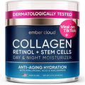Moisturizer Collagen Anti-Aging Face Cream with Stem Cells, Retinol, Hyaluronic Acid & Niacinamide - Hydrating Day & Night Wrinkle Cream for All Skin Types - Airless Pump - Made in USA - 1.7Oz