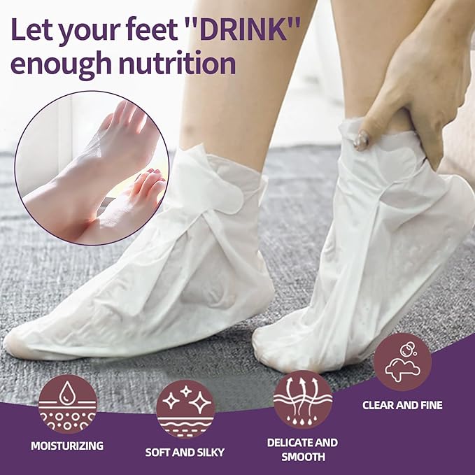 6 Pack Moisturizing Foot Mask,Hydrating Foot Masks for Dry Cracked Feet,Moisturizing Socks Dry Skin Moisturizer for Soft and Smooth Touch Feet,Foot Care Spa Gifts for Women Men Mothers Day Gifts