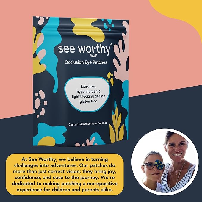 Adhesive Eyepatch for Kids & Adults - As Seen on Shark Tank - Kids Breathable, Comfortable Adventure Eyepatch for Lazy Eye - Amblyopia & Sensitive Skin Medical Eye Patches - 48 Patches by See Worthy