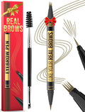 Vevivia Beauty Eyebrow Pen - Microblading eyebrow pencil with Micro-Fork Tip & Precision Tip for Natural Brows, Eyebrow Pencils for Women, Dual-Ended Brow Brush, Waterproof, Light Brown
