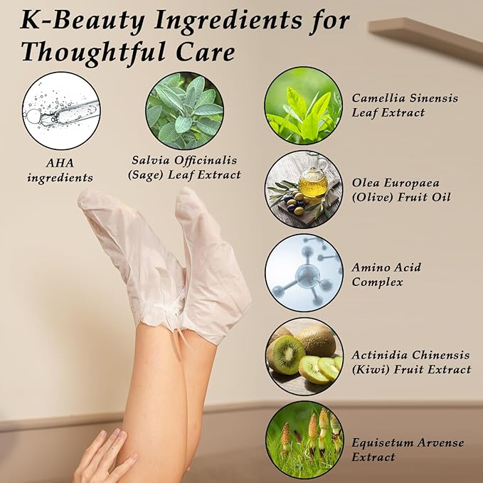 One's Own Korean Exfoliating Foot Peeling Mask, Moisturizing Foot Mask for Dry Cracked Feet, Feet Exfoliator to Peel Off Dead Skin & Callus Removal for Baby Soft Skin, Cruelty-Free & Safe, 1 Pair