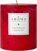 Aroma Naturals Holiday Orange, Clove and Cinnamon Essential Oil Scented Pillar Candle, Warm Spice, 3 inch x 3.5 inch