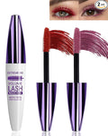 5D Burgundy Bright Red Mascara for Eyelashes-2Pcs Longlasting Waterproof Smudgeproof Colored Mascara Volume and Length,Volumizing Curling Lashes rimel de pestañas,Christmas Makeup Gift for Women