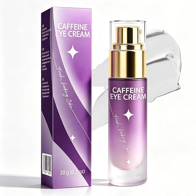 Caffeine Eye Cream for Puffiness & Dull Eyes, Helps Brighten & Smooth Under Eye Area, Lightweight Daily Eye Cream with Hyaluronic Acid for a Fresh, Well-Rested Look