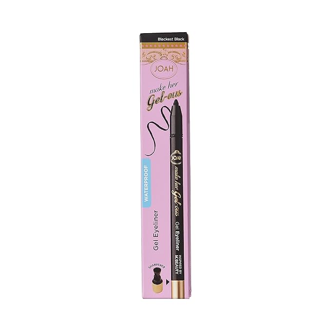 JOAH Smooth Gel Eyeliner Pencil 0.02 oz – Waterproof, Smudge-Proof Long-Lasting Eye Liner with Built-in Sharpener, Silky Glide Gel Formula for Precise Lines & Bold Definition. Enriched with Biotin