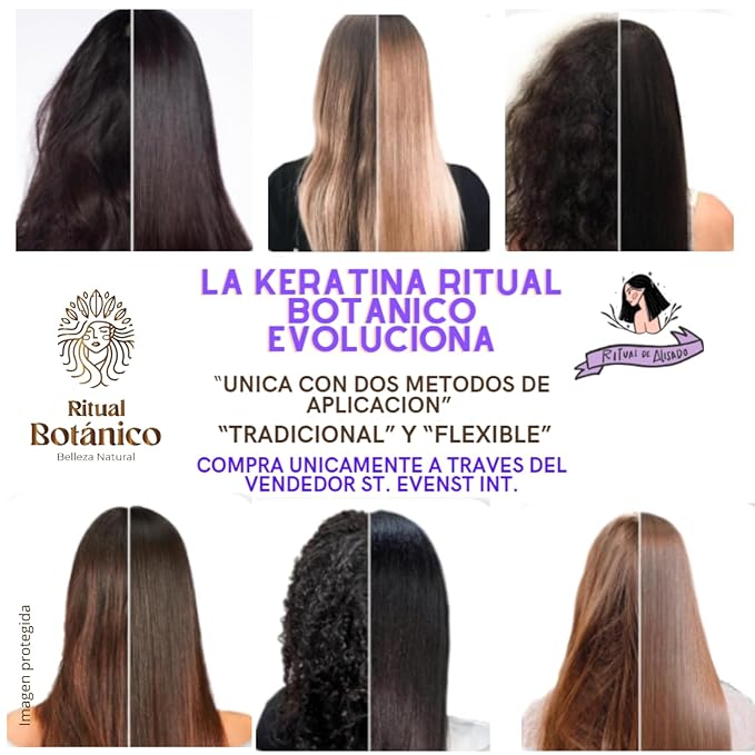 Ritual Botánico Keratina Orgánica 250 ML | Aporta Brillo, Sedosidad y Nutrición | Botox Capilar sin Formol | Hair Straightener con 12 Aceites Naturales