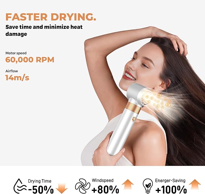 Blow Dryer Brush Set 5 in 1, Hot Air Styler Negative Ion Air Curling Wrap Air Curler Low Heat Hair Care, Round Brush Blow Dryer Hair Styling Tools Gift for Dry,Volumize,Straight,Curl, 110-120V