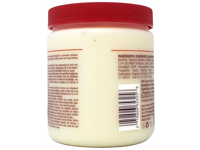 Queen Helene Cholesterol Hair Conditioning Cream – Deep Repair Treatment for Dry, Damaged & Chemically Treated Hair | Moisture-Restoring Mask | 15 oz Jar, 3 pack | Deep Moisture