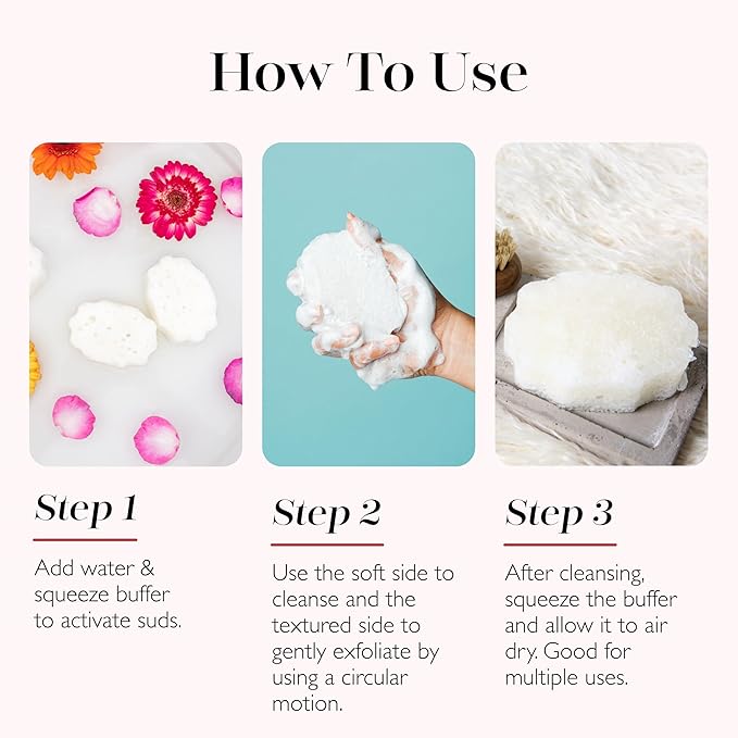 Spongellé Freesia Pear Pedi Buffer Bath Sponge | Exfoliating Foot & Heel Scrub | Cleanse, Exfoliate, and Nourish in One Easy Step | Cruelty-Free, Vegan, Dermatologist-Tested, Made in USA | 30+ uses