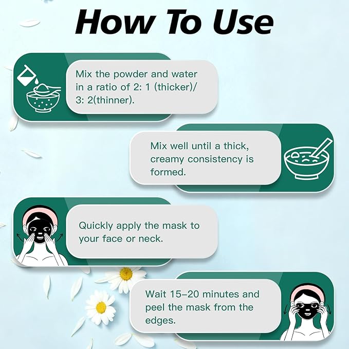 Pjordo Powder Jelly Mask for Facials Professional, Peel Off Facial Mask for Hydrating & Moisturizing, Hydrojelly Mask for Women Men Skin Care, Home DIY Spa Use for All Skin with Chamomile Petals