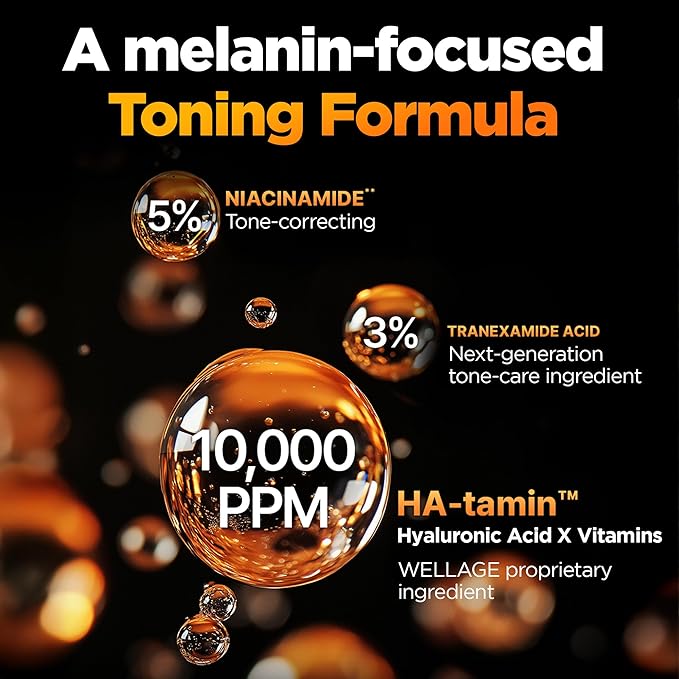 WELLAGE Hyper Toning Glowy Ampoule for face, korean skin care, glutathoine, vitamin c, spot correcting, blemishes skin, acne scars, tone up skin, 1.01 fl.oz
