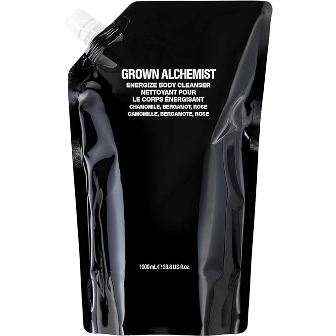 Grown Alchemist Energize Body Cleanser Refill Pouch. Chamomile, Bergamot & Rose Body Cleanser. Gentle Body Wash. Hydrates & Cleanses Skin, (1L).