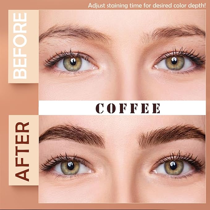 Lash Color Kit, At Home DIY Eyebrow & Eyelash Color Set, Instant Results with Natural Ingredients, Safe & Easy to Use, Temporary Color up to 2 Weeks (Coffee)