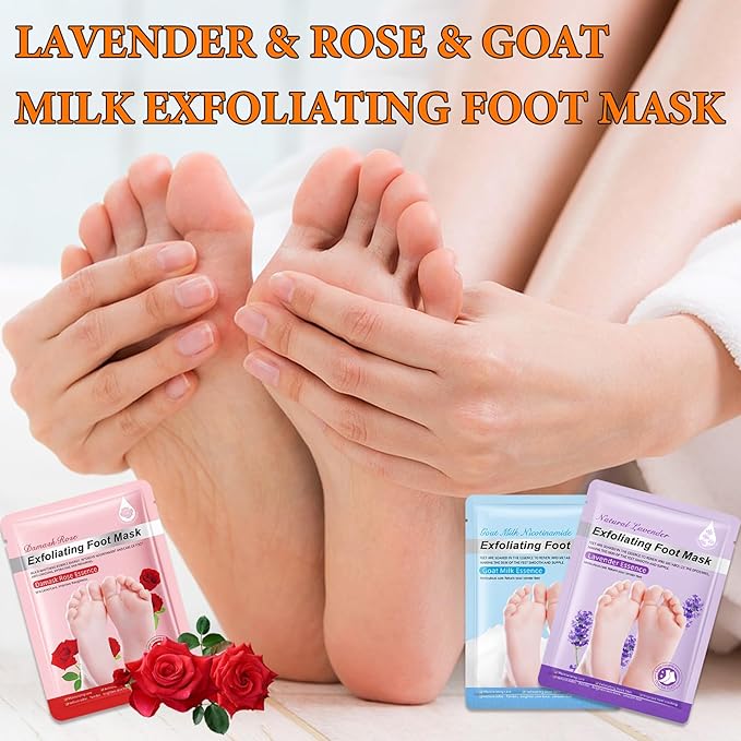 6PCS Foot Peel Mask,Exfoliating Foot Mask for Remove Dead Skin,Hydrating Foot Care Mask,Peel Off Mask for Calluses & Dry Toe Cracked Rough,Quickly Moisturizing & Nourishing Feet