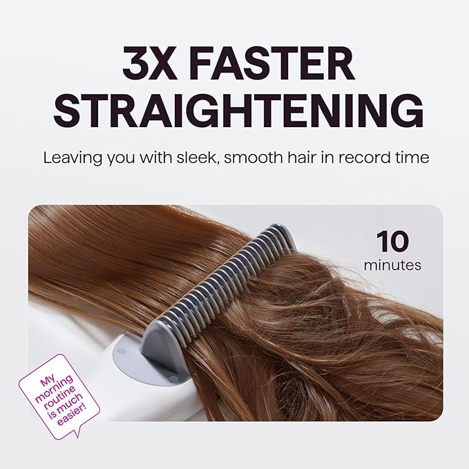 Wavytalk Pro Steam Hair Straightener Brush, Steamline Pro 3-in-1 Straightening Brush for Curly Hair, Fast Salon Results with Less Damage, Anti-Frizz and Hair Nourishment