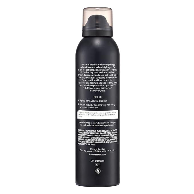 Kristin Ess Dry Heat Protectant Spray - Blow Dry Frizz Control + Shine Enhancing - Anti Humidity Thermal Heat Protectant Spray - Repair + Protect Hair Up to 450 Degrees - Fresh Pear Fragrance (5 oz)