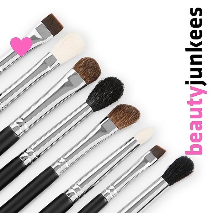 Beauty Junkees Flat Eyeliner Brush - Professional Precision Makeup Brush for Sharp Eye Liner, Eyebrow Shaping & Concealer Application, Flat Definer 2 Pack