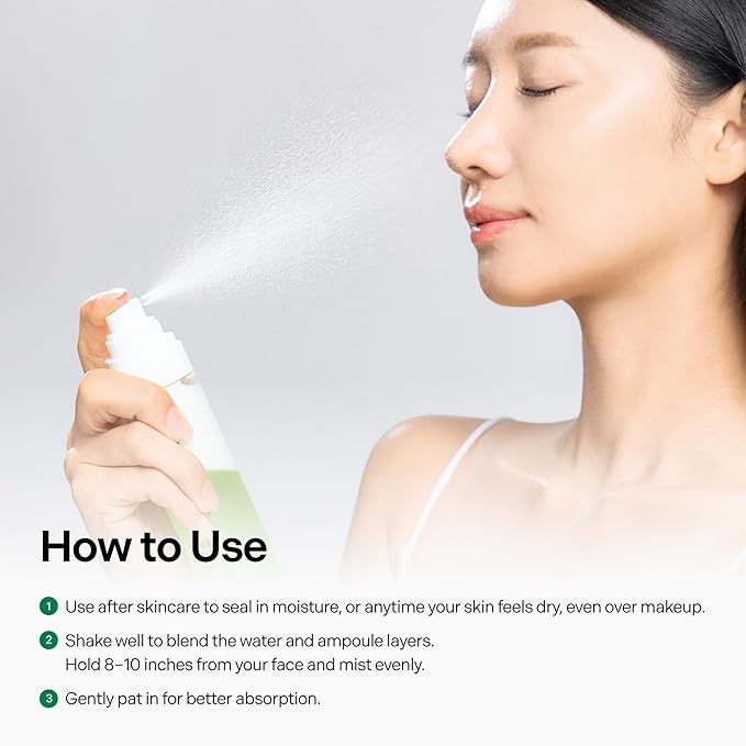 Instant Glow Mist, Hydrating Lightweight Korean Face Mist with Algae 11, Niacinamide and Turmeric root, Moisturizing Spray for Dewy, Glass Skin, For Dry or Sensitive Skin, 120ml / 4.0 fl.oz.