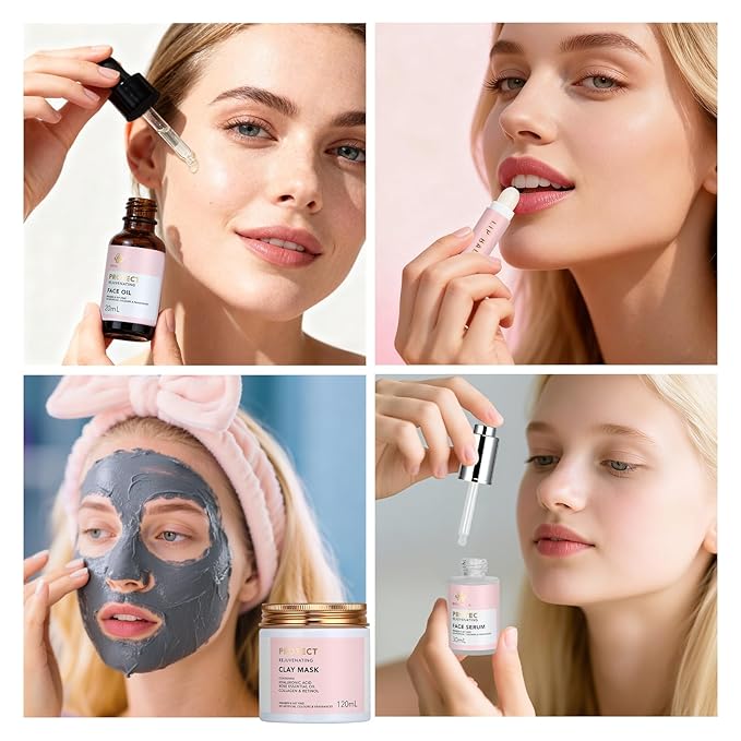 30pcs Mothers Day Gift, Rose Facial Skin Care Set for Women, Gifts for Women, Spa Gifts Basket Set, Face Cream, Serum, Shower Accessories, Bath and Body & Facial Kit, Birthday, Christmas, Valentine's