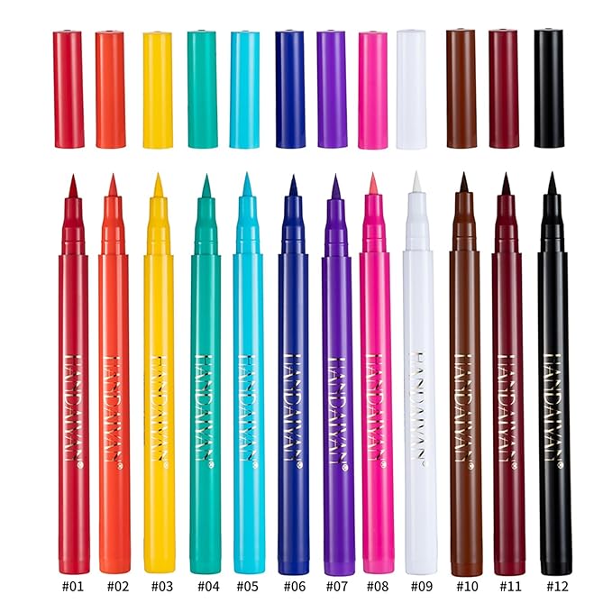 12 Colors Matte Liquid Eyeliner Set, Colorful Neon Eyeliner Pencil Rainbow Waterproof Long Lasting Matte Colorful Milti-Functional Eyeshadow Pen Mother's Day Eye Makeup Gifts for Women
