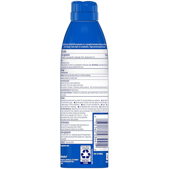 Coppertone Sport Sunscreen Spray SPF 30, Water Resistant Spray Sunscreen for Body, 5.5 Oz (Packaging May Vary)